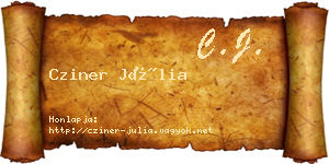 Cziner Júlia névjegykártya